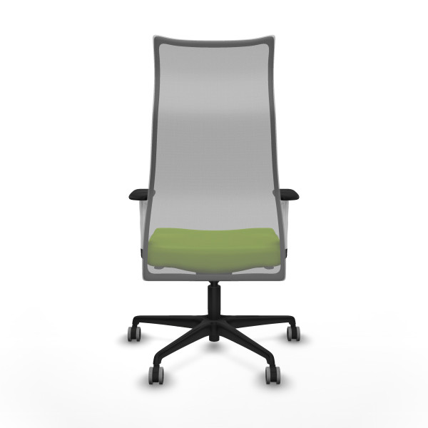 Albacete malla sincro malla gris similpiel pistacho brazos blancos base nailon ruedas 65mm engomadas