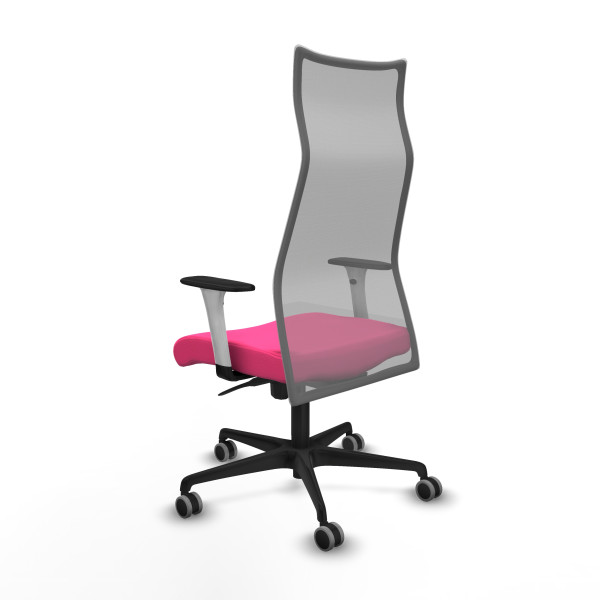 Albacete malla sincro malla gris similpiel rosa brazos blancos base nailon ruedas 65mm engomadas