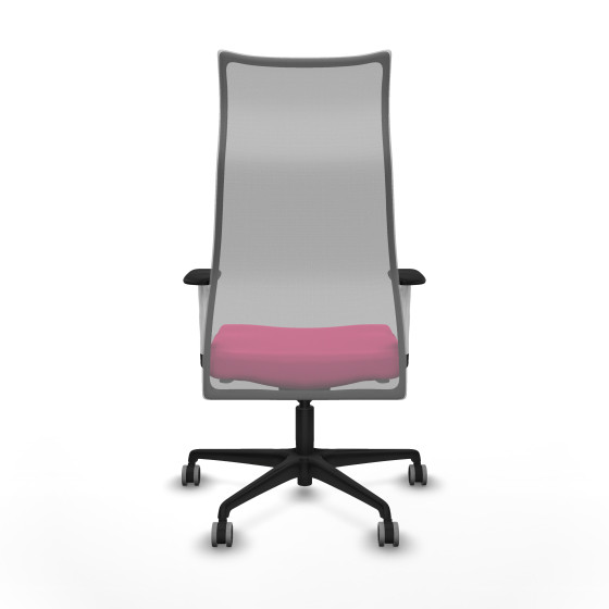 Albacete malla sincro malla gris similpiel rosa brazos blancos base nailon ruedas 65mm engomadas