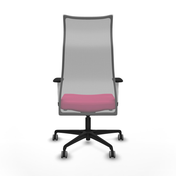 Albacete malla sincro malla gris similpiel rosa brazos blancos base nailon ruedas 65mm engomadas