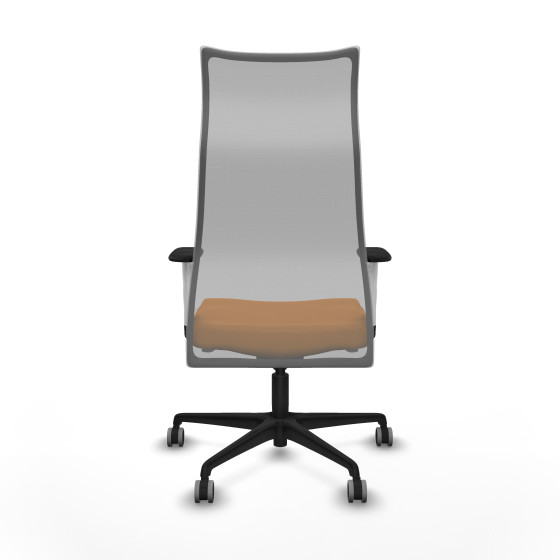 Albacete malla sincro malla gris similpiel naranja brazos blancos base nailon ruedas 65mm engomadas