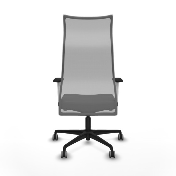 Albacete malla sincro malla gris similpiel negro brazos blancos base nailon ruedas 65mm engomadas