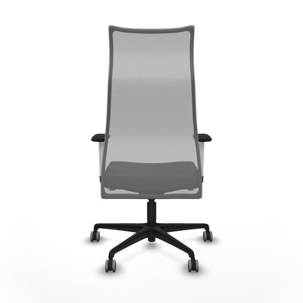 Albacete malla sincro malla gris similpiel negro brazos blancos base nailon ruedas 65mm engomadas