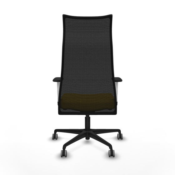 Albacete malla sincro malla negra similpiel amarillo brazos blancos base nailon ruedas 65mm engomadas