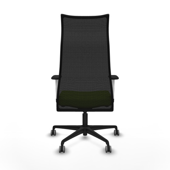 Albacete malla sincro malla negra similpiel pistacho brazos blancos base nailon ruedas 65mm engomadas
