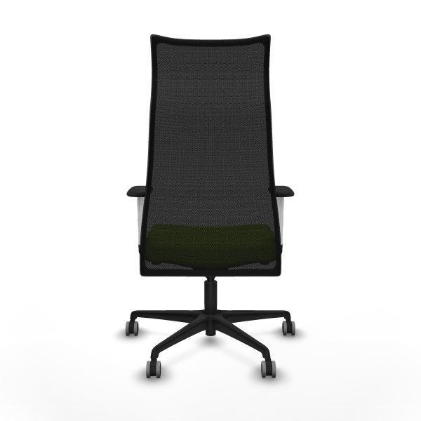 Albacete malla sincro malla negra similpiel pistacho brazos blancos base nailon ruedas 65mm engomadas