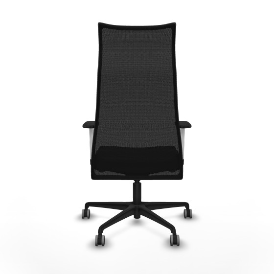 Albacete malla sincro malla negra similpiel negro brazos blancos base nailon ruedas 65mm engomadas