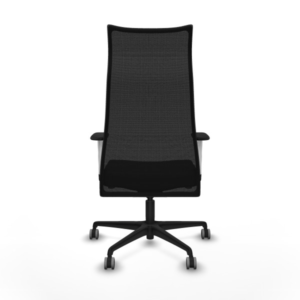 Albacete malla sincro malla negra similpiel negro brazos blancos base nailon ruedas 65mm engomadas