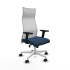 Albacete malla sincro malla blanca similpiel azul marino brazos 2D base blanca ruedas 65 mm nailon