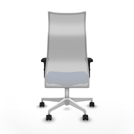Albacete malla sincro malla blanca similpiel azul brazos 2D base blanca ruedas 65 mm nailon