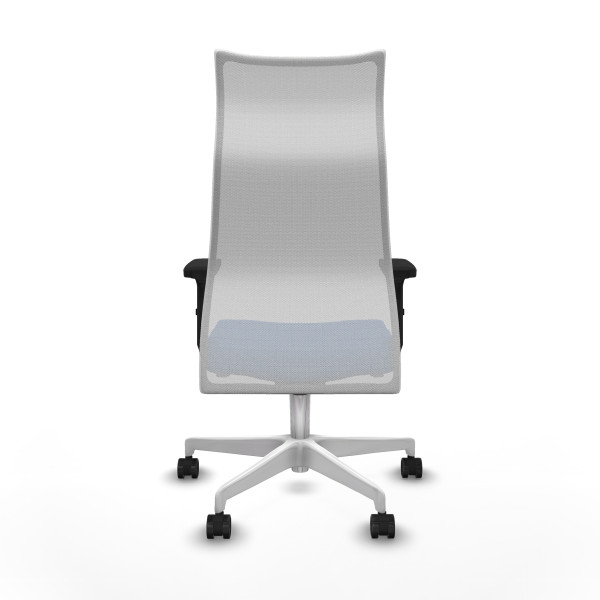 Albacete malla sincro malla blanca similpiel azul brazos 2D base blanca ruedas 65 mm nailon