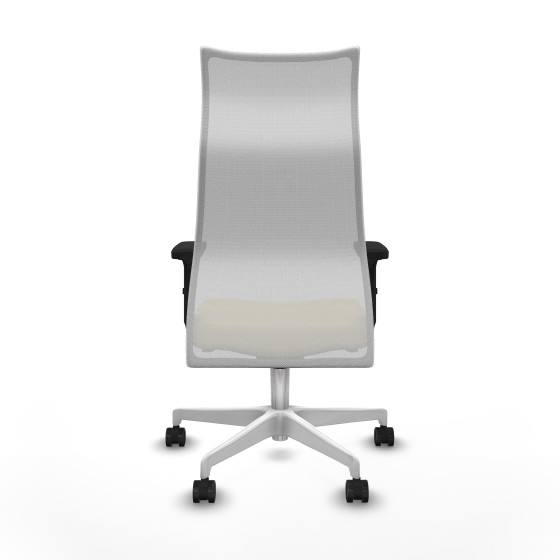 Albacete malla sincro malla blanca similpiel crema brazos 2D base blanca ruedas 65 mm nailon