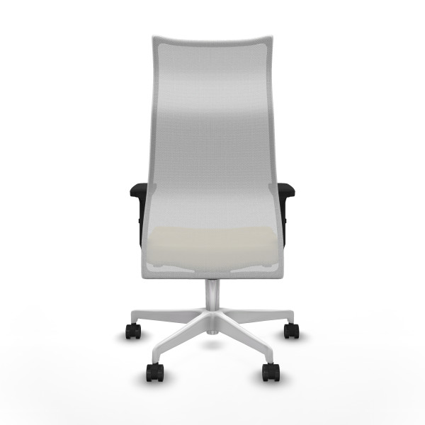 Albacete malla sincro malla blanca similpiel crema brazos 2D base blanca ruedas 65 mm nailon