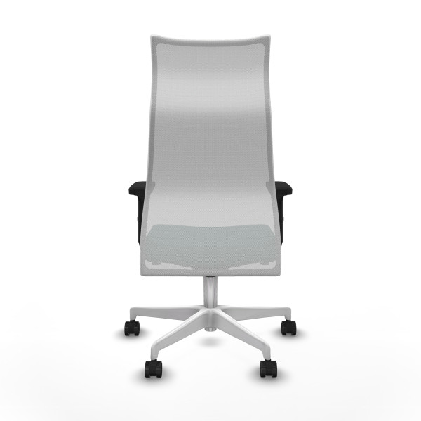 Albacete malla sincro malla blanca similpiel verde botella brazos 2D base blanca ruedas 65 mm nailon