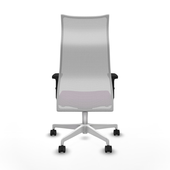 Albacete malla sincro malla blanca similpiel morado brazos 2D base blanca ruedas 65 mm nailon