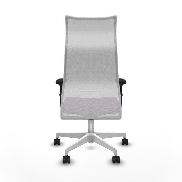 Albacete malla sincro malla blanca similpiel morado brazos 2D base blanca ruedas 65 mm nailon