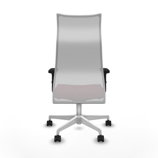 Albacete malla sincro malla blanca similpiel granate brazos 2D base blanca ruedas 65 mm nailon