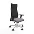 Albacete malla sincro malla negra similpiel gris brazos 2D base blanca ruedas 65 mm nailon
