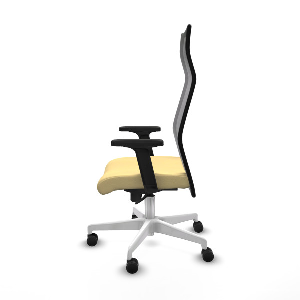 Albacete malla sincro malla negra similpiel crema brazos 2D base blanca ruedas 65 mm nailon