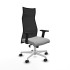 Albacete malla sincro malla negra similpiel gris claro brazos 2D base blanca ruedas 65 mm nailon