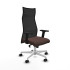 Albacete malla sincro malla negra similpiel marrón oscuro brazos 2D base blanca ruedas 65 mm nailon