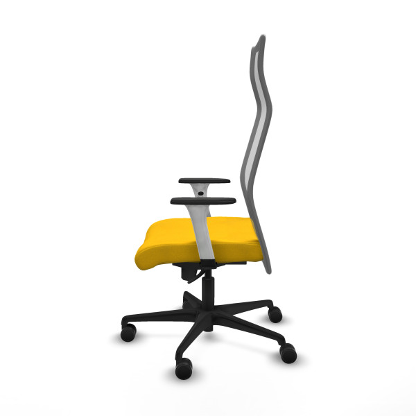 Albacete malla sincro malla gris bali amarillo brazos blancos base nailon ruedas 65 mm nailon