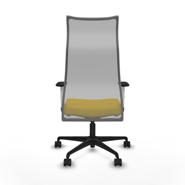 Albacete malla sincro malla gris bali amarillo brazos blancos base nailon ruedas 65 mm nailon