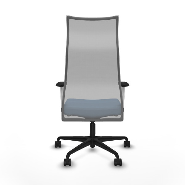 Albacete malla sincro malla gris bali azul cielo brazos blancos base nailon ruedas 65 mm nailon