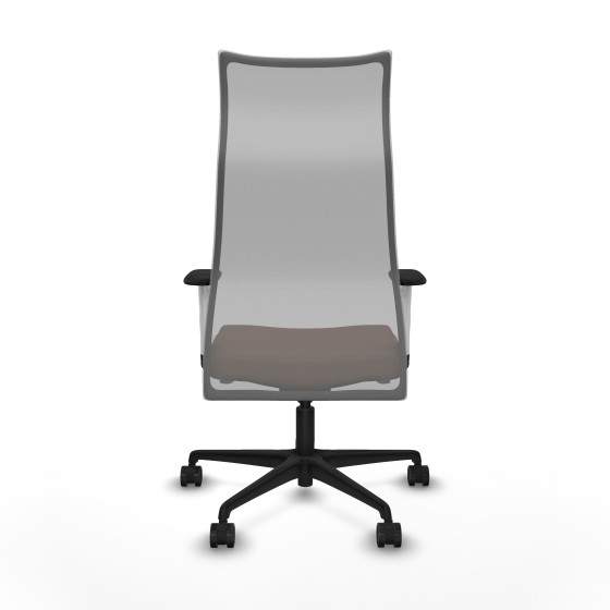 Albacete malla sincro malla gris bali marrón oscuro brazos blancos base nailon ruedas 65 mm nailon