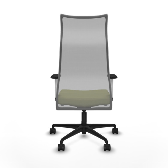Albacete malla sincro malla gris bali verde oliva brazos blancos base nailon ruedas 65 mm nailon