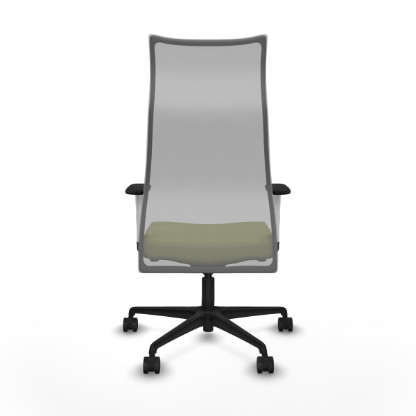 Albacete malla sincro malla gris bali verde oliva brazos blancos base nailon ruedas 65 mm nailon