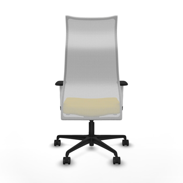Albacete malla sincro malla blanca bali amarillo brazos blancos base nailon ruedas 65 mm nailon