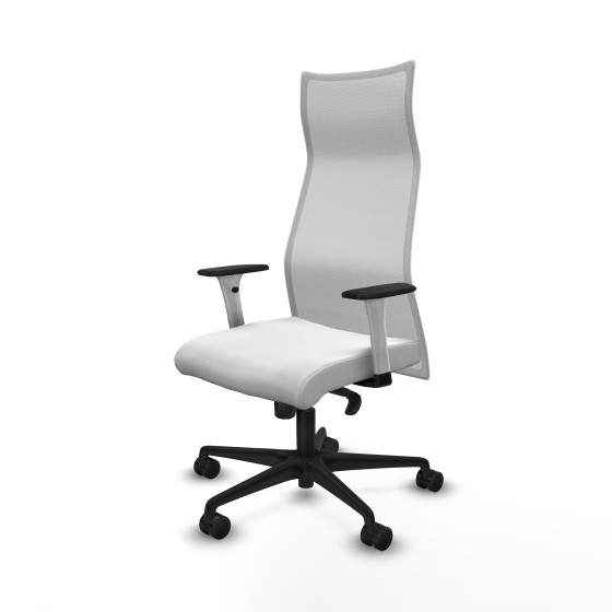 Albacete malla sincro malla blanca bali blanco brazos blancos base nailon ruedas 65 mm nailon