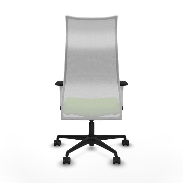 Albacete malla sincro malla blanca bali pistacho brazos blancos base nailon ruedas 65 mm nailon