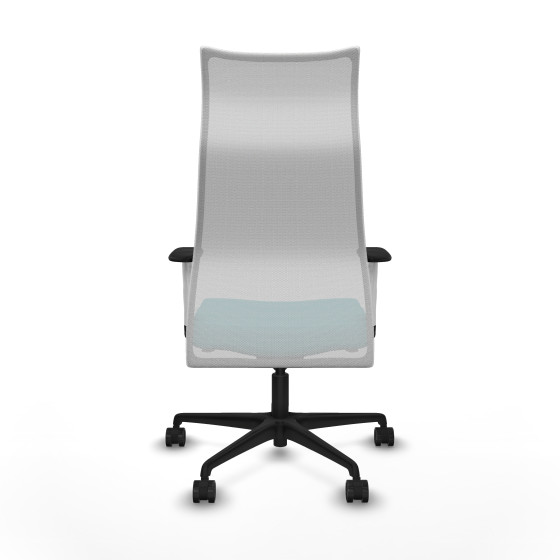Albacete malla sincro malla blanca bali turquesa brazos blancos base nailon ruedas 65 mm nailon
