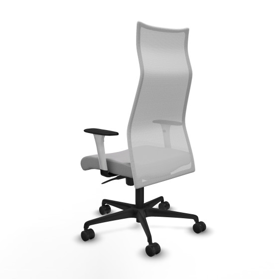 Albacete malla sincro malla blanca bali gris claro brazos blancos base nailon ruedas 65 mm nailon