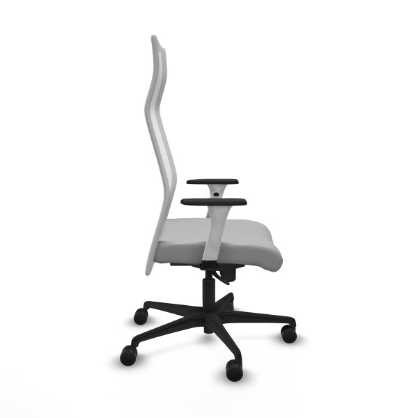Albacete malla sincro malla blanca bali gris claro brazos blancos base nailon ruedas 65 mm nailon