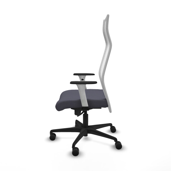 Albacete malla sincro malla blanca bali gris oscuro brazos blancos base nailon ruedas 65 mm nailon