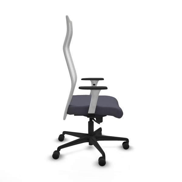 Albacete malla sincro malla blanca bali gris oscuro brazos blancos base nailon ruedas 65 mm nailon