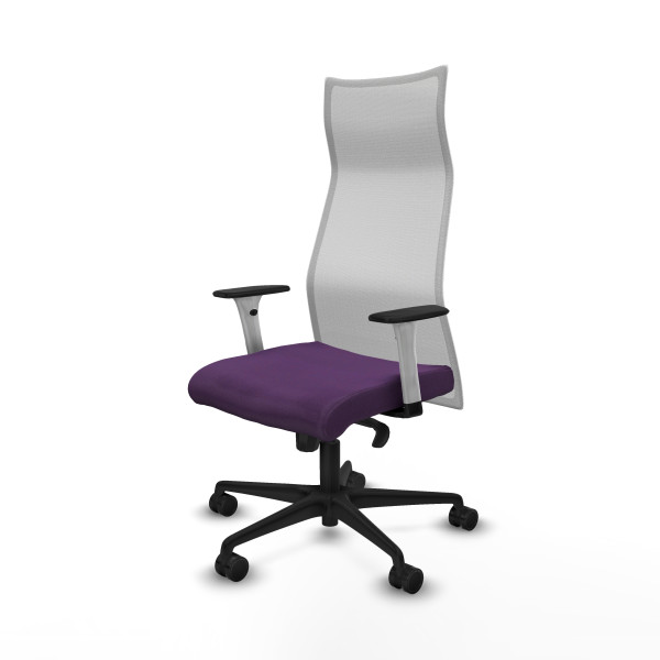 Albacete malla sincro malla blanca bali morado brazos blancos base nailon ruedas 65 mm nailon
