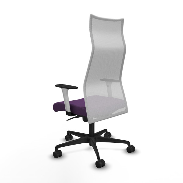 Albacete malla sincro malla blanca bali morado brazos blancos base nailon ruedas 65 mm nailon