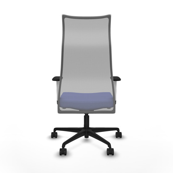 Albacete malla sincro malla gris bali azul claro brazos blancos base nailon ruedas 65 mm nailon