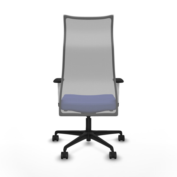 Albacete malla sincro malla gris bali azul claro brazos blancos base nailon ruedas 65 mm nailon