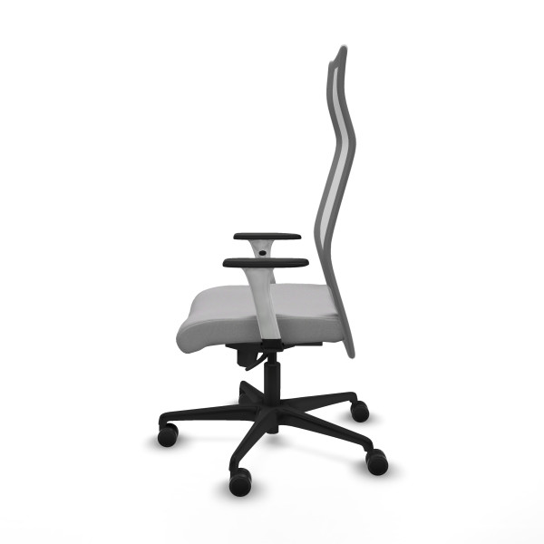 Albacete malla sincro malla gris bali gris claro brazos blancos base nailon ruedas 65 mm nailon