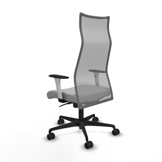 Albacete malla sincro malla gris bali gris claro brazos blancos base nailon ruedas 65 mm nailon