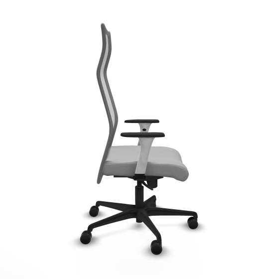 Albacete malla sincro malla gris bali gris claro brazos blancos base nailon ruedas 65 mm nailon