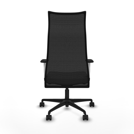 Albacete malla sincro malla negra bali gris claro brazos blancos base nailon ruedas 65 mm nailon