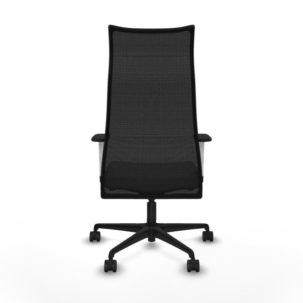 Albacete malla sincro malla negra bali gris claro brazos blancos base nailon ruedas 65 mm nailon