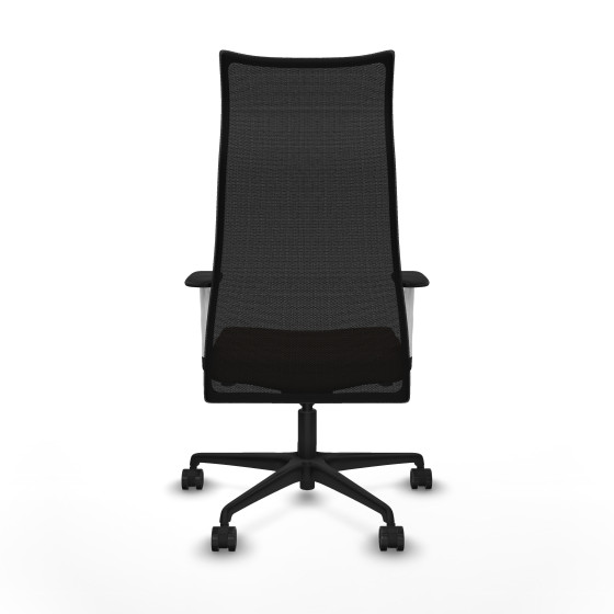 Albacete malla sincro malla negra bali marrón oscuro brazos blancos base nailon ruedas 65 mm nailon
