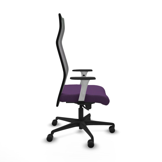 Albacete malla sincro malla negra bali morado brazos blancos base nailon ruedas 65 mm nailon